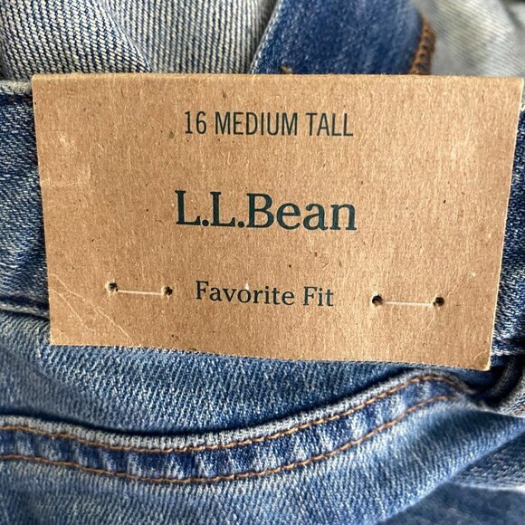 L.L.Bean 1912 Jeans Favorite Fit Straight Leg Blue NWT Women's‎ Size 16 MT - Picture 8 of 10